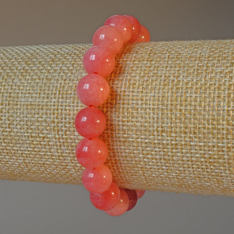 Tourmaline Bracelet, natural stone smooth round beads, diameter 10mm+-, length 18cm+- (stretch)