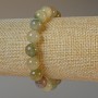 Phantom Quartz with Rutile Bracelet, natural stone smooth round beads, diameter 10mm+-, length 18cm+- (stretch)