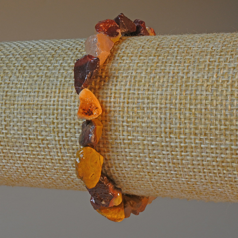 Mookaite Jasper Bracelet, natural raw stone tumbled beads, diameter 8x10mm+-, length 18cm+- (stretch)