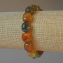 Brazilian Agate Bracelet, natural stone bar, diameter 9x12mm+/-, length 18cm+/- (stretch)