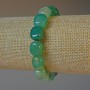Light Green Agate Bracelet, natural stone bar, diameter 9x12mm+/-, length 18cm+/- (stretch)