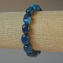 Blue Agate Bracelet, natural stone bar, diameter 9x12mm+/-, length 18cm+/- (stretch)