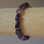 Purple Agate Bracelet, natural stone bar, diameter 9x12mm+/-, length 18cm+/- (stretch)