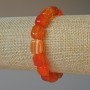 Orange Agate Bracelet, natural stone bar, diameter 9x12mm+/-, length 18cm+/- (stretch)