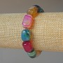 Agate Assorted Natural Stone Bar Bracelet, diameter 11x15mm+-, length 18cm+- (stretch)