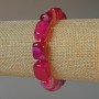 Agate Raspberry Natural Stone Bar Bracelet, diameter 11x15mm+-, length 18cm+- (stretch)