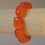 Agate Orange Natural Stone Bar Bracelet, diameter 15x19mm+-, length 18cm+- (stretch)