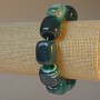 Agate Green Natural Stone Bar Bracelet, diameter 15x19mm+-, length 18cm+- (stretch)