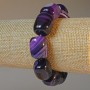 Agate Purple Natural Stone Bar Bracelet, diameter 15x19mm+-, length 18cm+- (stretch)