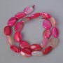 Raspberry Agate Beads, Natural Stone Oval, Diameter 13x18mm+/-, Length 40cm+/- on Thread