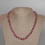 Rubellite Tourmaline Necklace, Natural Stone Faceted Round Bead, Diameter 8mm+/-, Length 48cm+