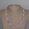 Necklace Lavender Amethyst, natural stone tumbled, diameter 10x7mm+-, length 50cm+