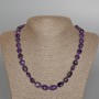 Amethyst Necklace, Natural Stone Tumbled Bead, Diameter 10x13mm+/-, Length 50cm+