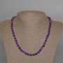 Amethyst Necklace, Natural Stone Smooth Round Bead, Diameter 6.5mm+/-, Length 48cm+