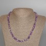 Necklace Amethyst, natural stone faceted cube, diameter 7mm+-, length 49cm+