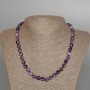 Necklace Amethyst, natural stone faceted cube, diameter 7mm+-, length 49cm+