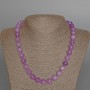 Lavender Amethyst Natural Stone Necklace, smooth round bead, diameter 10.5mm+-, length 50cm+