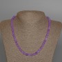 Lavender Amethyst Natural Stone Necklace, smooth round bead, diameter 6.5mm+-, length 49cm+