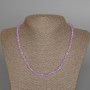Lavender Amethyst Natural Stone Necklace, faceted round bead, diameter 6mm+-, length 47cm+