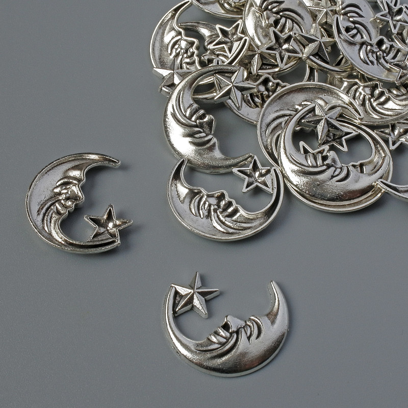 "Moon" Finding for Pendant or Brooch, diameter 6x9mm+- packaging 25pcs+- 20g