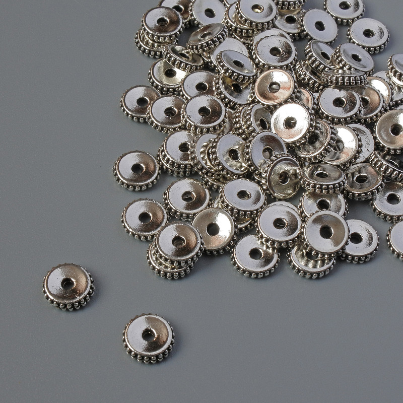 Insert Bead Findings, diameter 6x1.5mm+- packaging 90pcs+- 20g