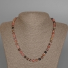 Rhodonite Necklace, Natural Stone Smooth Round Beads, Diameter 7mm+/-, Length 49cm+