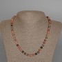 Rhodonite Necklace, Natural Stone Smooth Round Beads, Diameter 7mm+/-, Length 49cm+