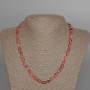Rhodonite Necklace, Natural Stone Tumbled Beads, Diameter 7x9mm+/-, Length 49cm+