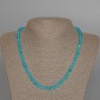 Aquamarine Necklace, Natural Stone Smooth Round Beads, Diameter 6mm+/-, Length 49cm+