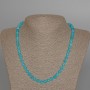 Aquamarine Necklace, Natural Stone Faceted Round Bead, Diameter 6mm+-, Length 49cm+