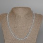 Aquamarine Necklace, Natural Stone Faceted Round Bead, Diameter 6mm+-, Length 49cm+