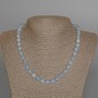 Aquamarine Necklace, Natural Stone Faceted Round Bead, Diameter 8mm+-, Length 47cm+