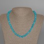 Aquamarine Necklace, Natural Stone Faceted Round Bead, Diameter 8mm+-, Length 47cm+