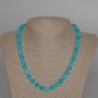Aquamarine Necklace, Natural Stone Smooth Round Bead, Diameter 8mm+-, Length 49cm+