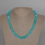 Aquamarine Necklace, Natural Stone Smooth Round Bead, Diameter 10mm+-, Length 48cm+