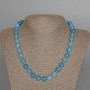 Aquamarine Necklace, Natural Stone Smooth Round Bead, Diameter 10mm+-, Length 49cm+