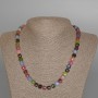 Assorted Gemstone Necklace, Natural Stone Faceted Cube, Diameter 7mm+-, Length 48cm+