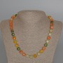 Assorted Gemstone Necklace, Natural Stone Faceted Cube, Diameter 9mm+-, Length 49cm+