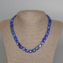 Lapis Lazuli Necklace, Natural Stone Flat Faceted Square, Diameter 9.5x5mm+-, Length 45cm+