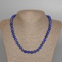 Lapis Lazuli Necklace, Natural Stone Smooth Round Beads, Diameter 8mm+/-, Length 48cm+