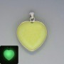 Heart Pendant Onyx Green Glow, diameter 26x26mm+-, length 36mm+- in silver-tone setting