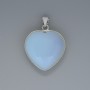 Heart Pendant Moonstone, diameter 26x26mm+-, length 36mm+- in silver-tone setting