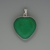 Heart Pendant Chrysoprase, diameter 26x26mm+-, length 36mm+- in silver-tone setting