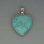 Heart Pendant Turquoise, diameter 26x26mm+-, length 36mm+- in silver-tone setting