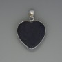 Heart Pendant Aventurine Cairo Night, diameter 26x26mm+-, length 36mm+- in silver-tone setting