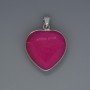 Heart Pendant Raspberry Tourmaline, diameter 26x26mm+-, length 36mm+- in silver-tone setting