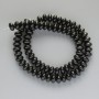 Black Agate Beads, smooth rondelle, diameter 8x5mm+/-, length 37cm+/- on nylon thread