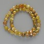 Yellow Agate Beads, smooth round, diameter 8mm+/-, length 38cm+/- on nylon thread