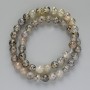 Dragon Vein Agate Beads, smooth round bead, diameter 8mm+/-, length 38cm +/- on fishing line