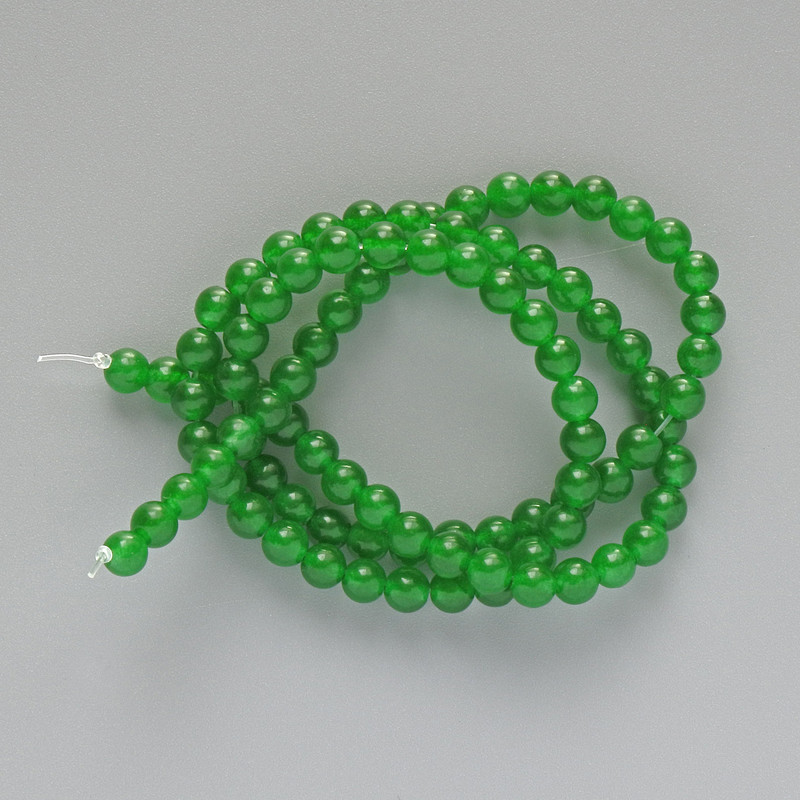 Chrysoprase Beads, natural stone, smooth round bead, diameter 4mm+/-, length 38cm +/- on fishing line